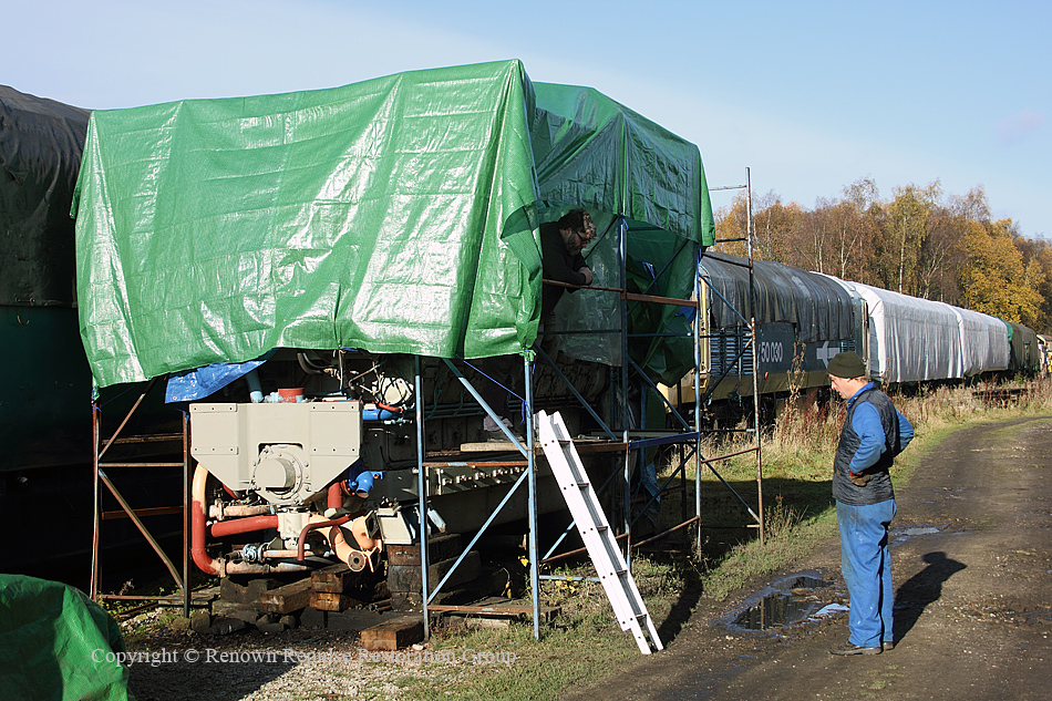 Ian And Dave contemplate the power unit on 11th November 2012