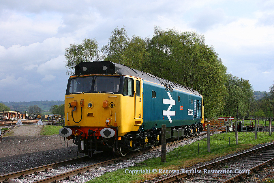 50029 on the approach road to Rowsley turntable